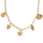 Colar Concha e Estrela-do-mar com Zircônia - Zalzani