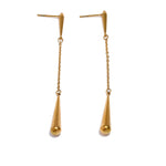 Yhpup 316l aço inoxidável lágrima corrente longo pendurado brincos personalizados moda cor de ouro evitar alergia jóias