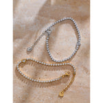 Yhpup delicado bling zircônia cúbica coração corrente pulseira requintado aço inoxidável brilhante à prova dwaterproof água pulso jóias presente