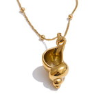 Colar Pingente Concha de Aço Inoxidável - Zalzani Joias