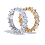 Yhpup anel brilhante de aço inoxidável, delicado, coração brilhante, zircônia cúbica, moda feminina, temperamento de alta qualidade, joias premium