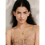 Yhpup 2025 verão oceano estilo metal concha pingente colar distintivo aço inoxidável férias moda jóias novo