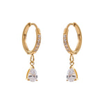 Zalzani Brincos de Argola com Zircônia Cúbica e Flor