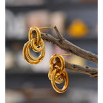 Yhpup novo aço inoxidável multi círculo redondo brincos 2025 à prova dwaterproof água diariamente recomendar moda atraente feminino jóias presente