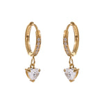 Zalzani Brincos de Argola com Zircônia Cúbica e Flor