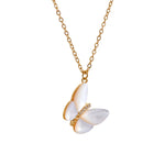 Colar Borboleta com Zircônia e Concha - Zalzani