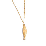 Zalzani: Colar e Brincos Dourados com Pingente de Peixe