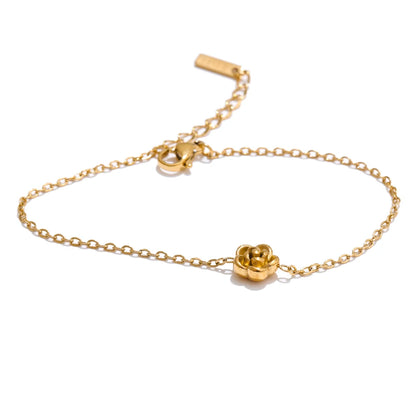 Conjunto de Joias Rosa com Flor Banhado a Ouro | Zalzani