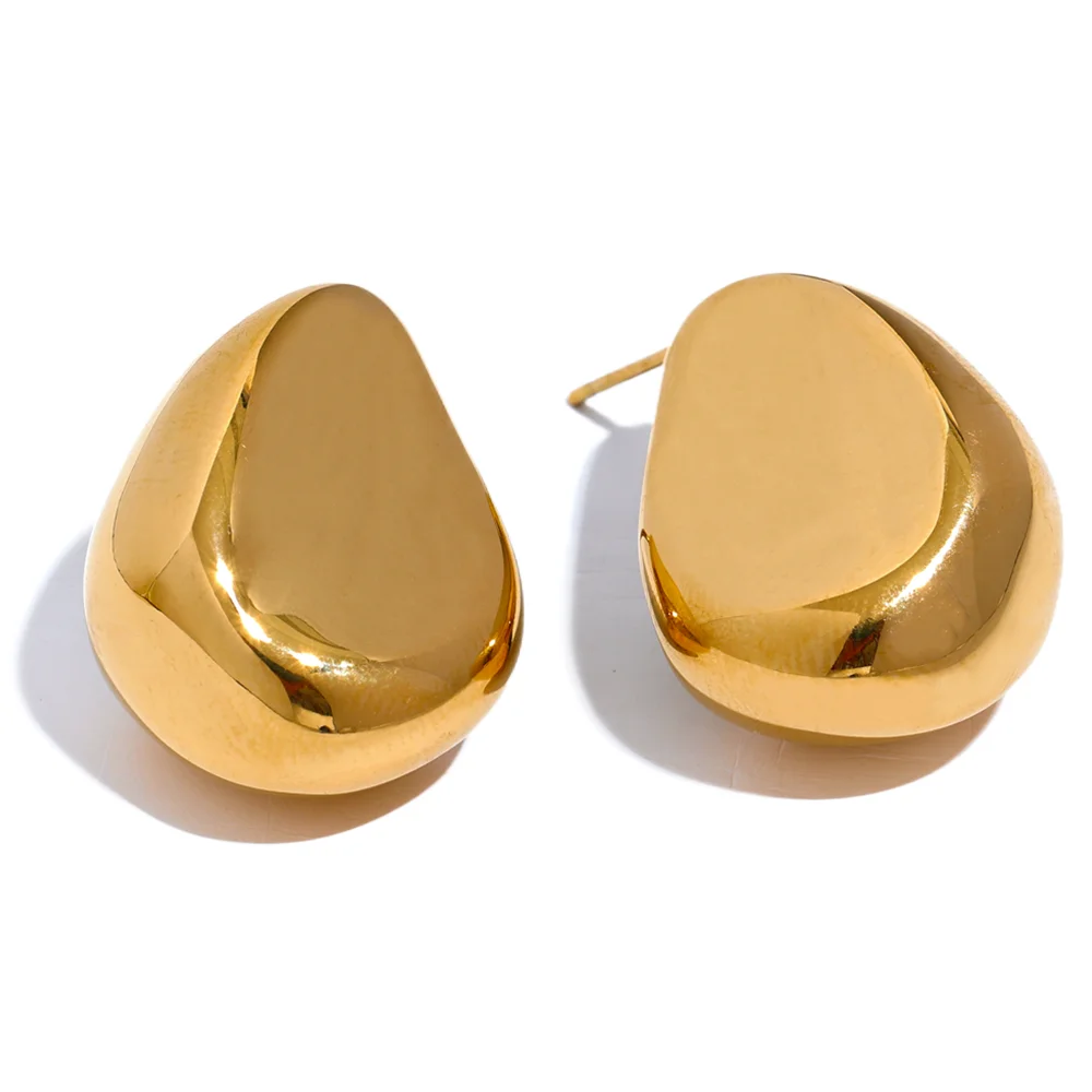 Brincos Geométricos Banhados a Ouro 18K | Zalzani