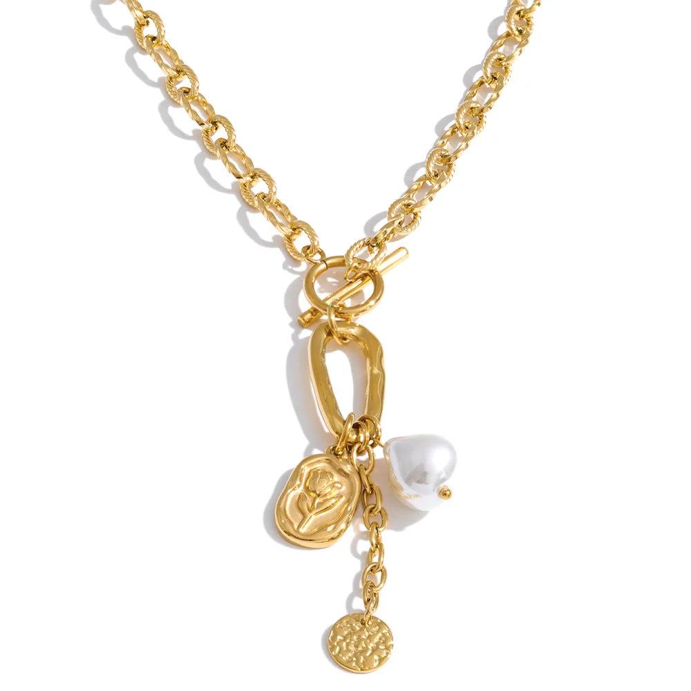 Colar Flor com Pérolas - Zalzani Joias