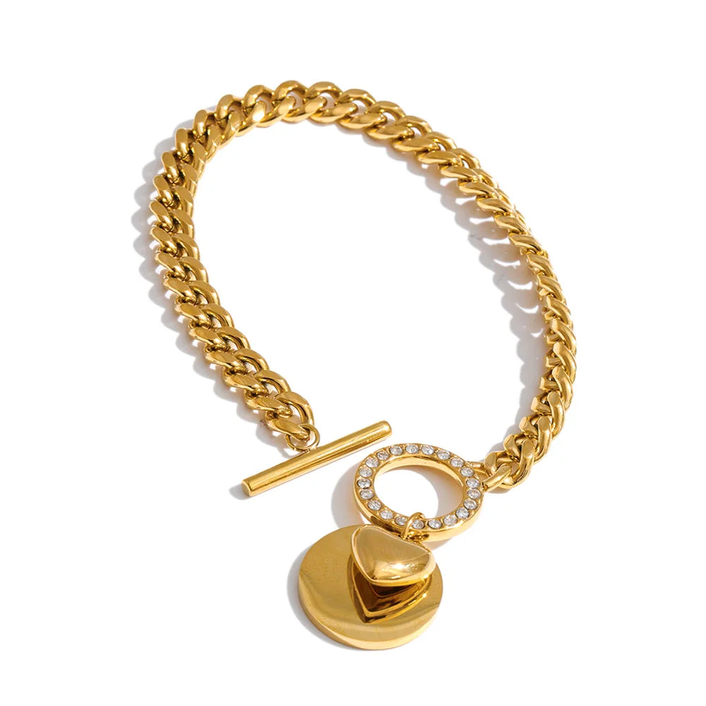 Conjunto de Joias com Zircônia Cúbica Banhado a Ouro | Zalzani