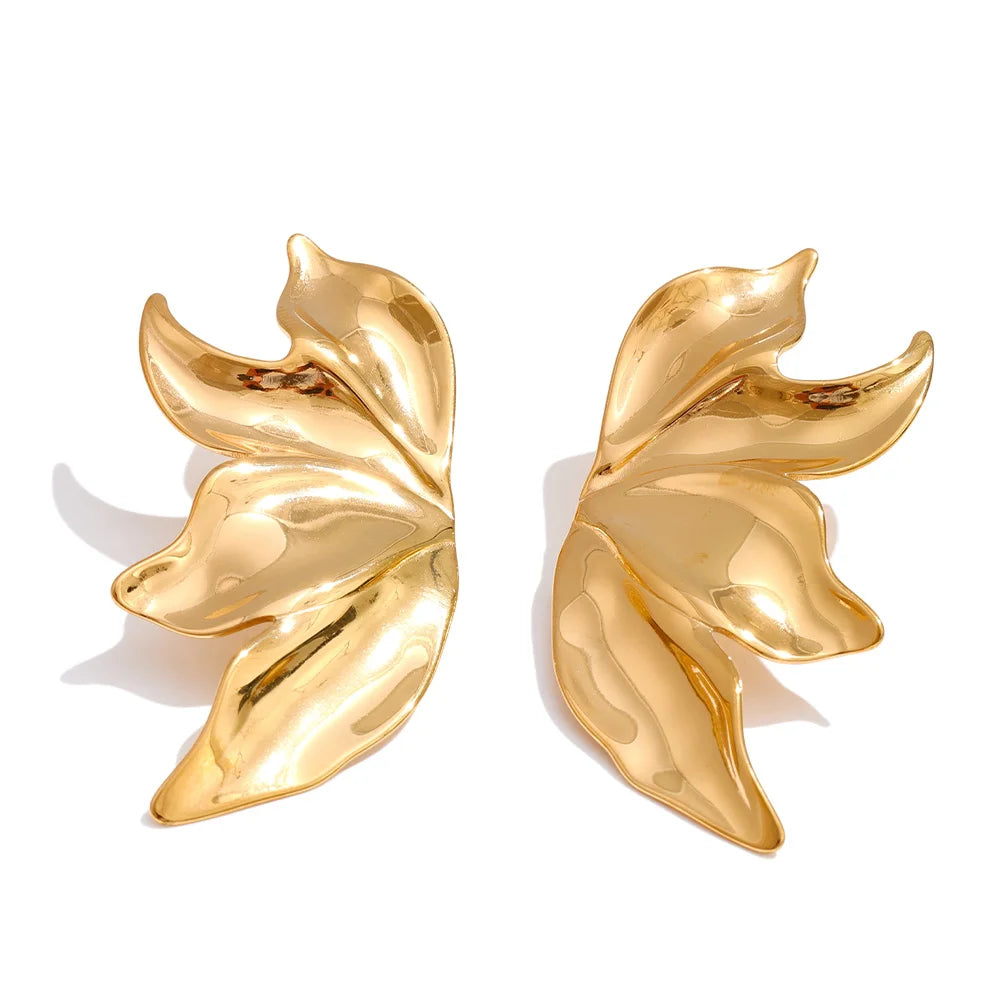 Brincos Florais Elegantes Banhados a Ouro | Zalzani