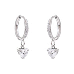 Zalzani Brincos de Argola com Zircônia Cúbica e Flor