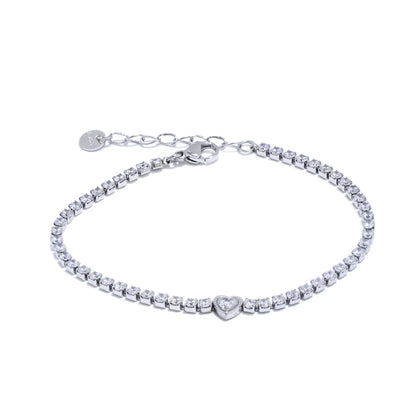 Pulseira Coração Brilhante com Zircônia Cúbica | Zalzani