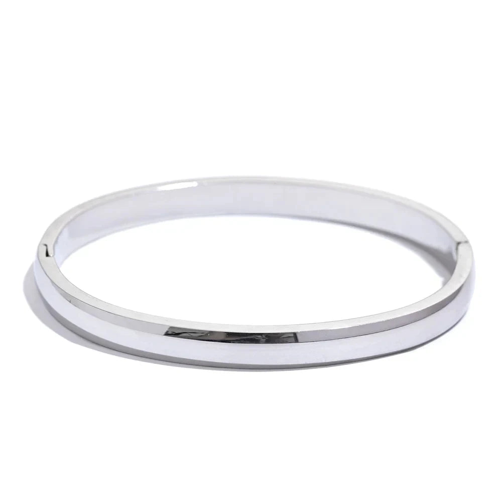 Zalzani: Pulseira Minimalista de Aço Inoxidável 18K