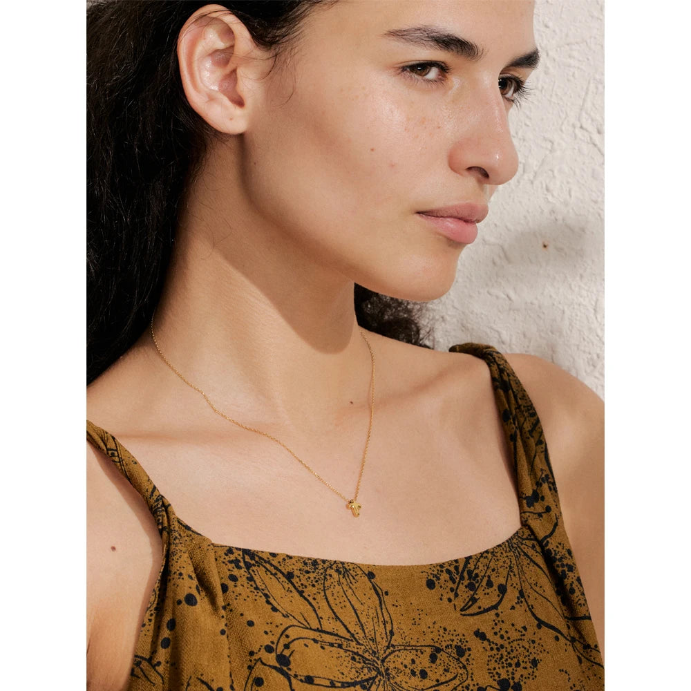 Yhpup pequeno à prova dwaterproof água de aço inoxidável chique cruz fundição charme pingente colar único clássico moda jóias bijoux femme
