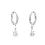 Zalzani Brincos de Argola com Zircônia Cúbica e Flor