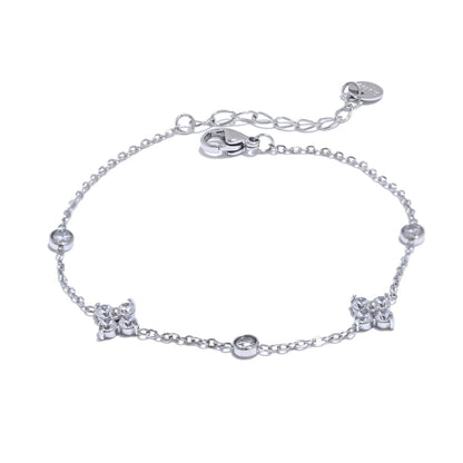 Pulseira Flor de Zircônia Cúbica Banhada a Ouro | Zalzani