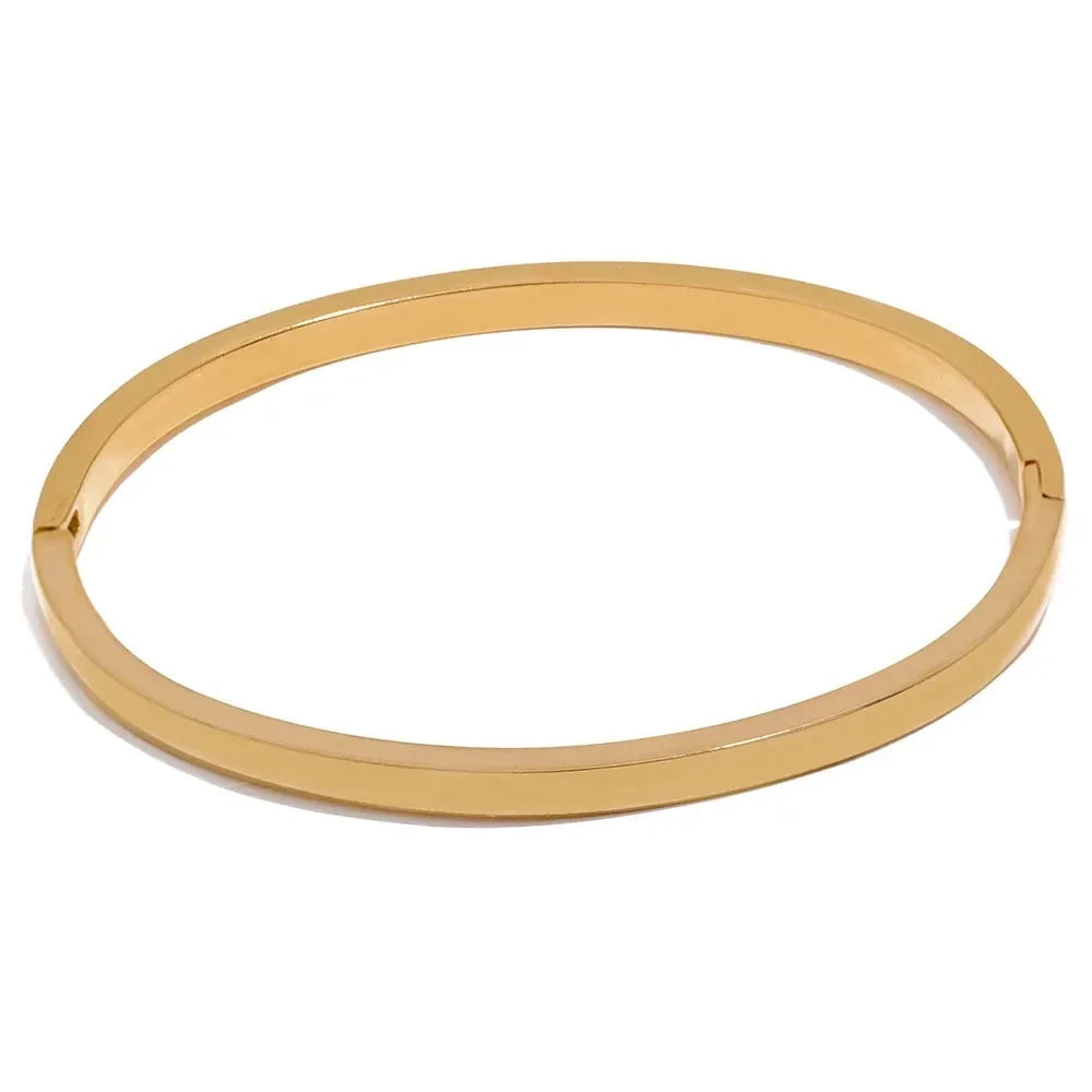 Zalzani: Pulseira Minimalista de Aço Inoxidável 18K