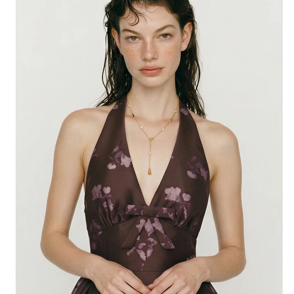Colar Feminino Yhpup de Aço Inoxidável com Zircônia Cúbica e Pingente de Corrente – Acessório de Joalheria Delicado, Moderno e Sexy para Uso Diário no Verão