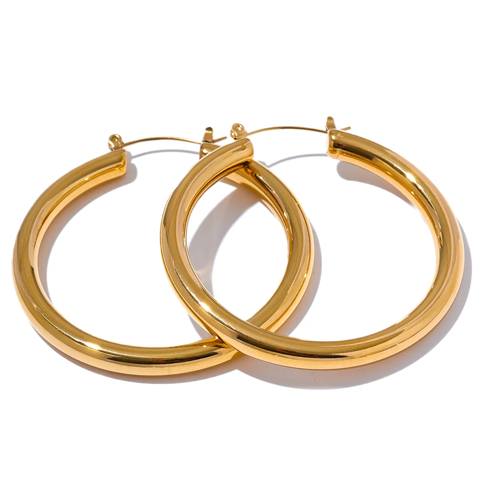 Brincos de Argola Elegantes Banhados a Ouro | Zalzani