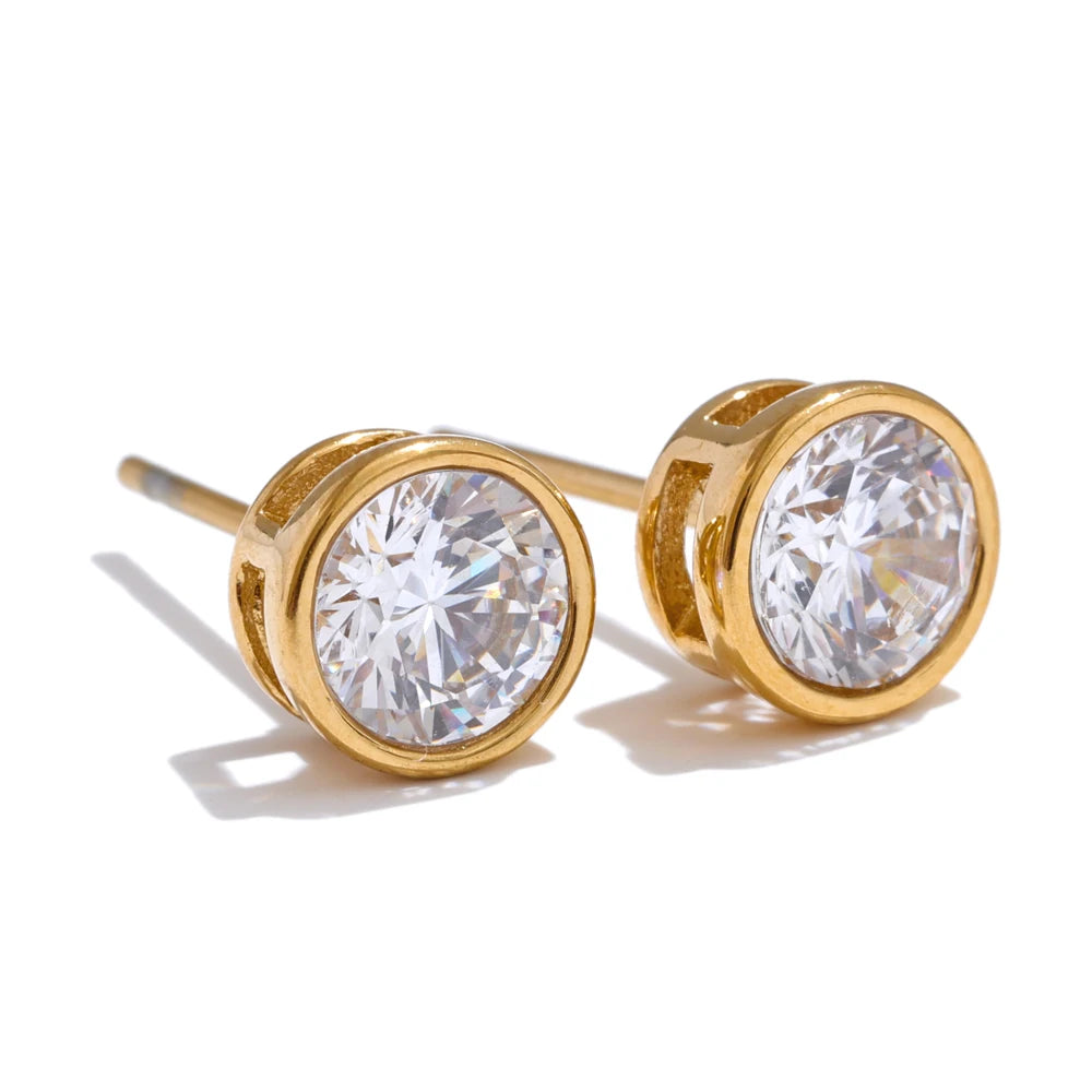 Brincos de Zircônia Cúbica Luxo Banhados a Ouro | Zalzani