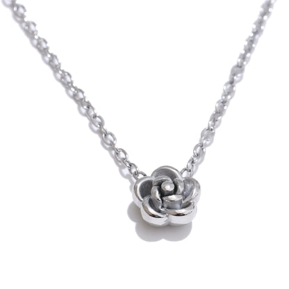 Conjunto de Joias Rosa com Flor Banhado a Ouro | Zalzani