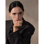 Yhpup 6789 # Alta qualidade texturizado minimalista aço inoxidável brilhante metal liso anel robusto 18k pvd banhado clássico jóias presente