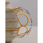 Yhpup ajustável minimalista aço inoxidável oco manguito pulseira distintivo geométrico popular jóias atacado novo