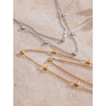 Yhpup coreano dupla camada zircônia coração chique corrente colar de verão requintado colar em camadas de aço inoxidável jóias para mulher