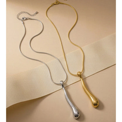 Colar com Pingente de Aço Inoxidável Yhpup na Cor Dourada Platina, Joia Moderna e Distinta para o Dia a Dia, Resistente à Água