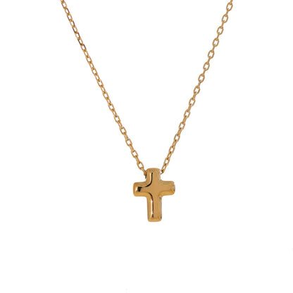 Yhpup pequeno à prova dwaterproof água de aço inoxidável chique cruz fundição charme pingente colar único clássico moda jóias bijoux femme