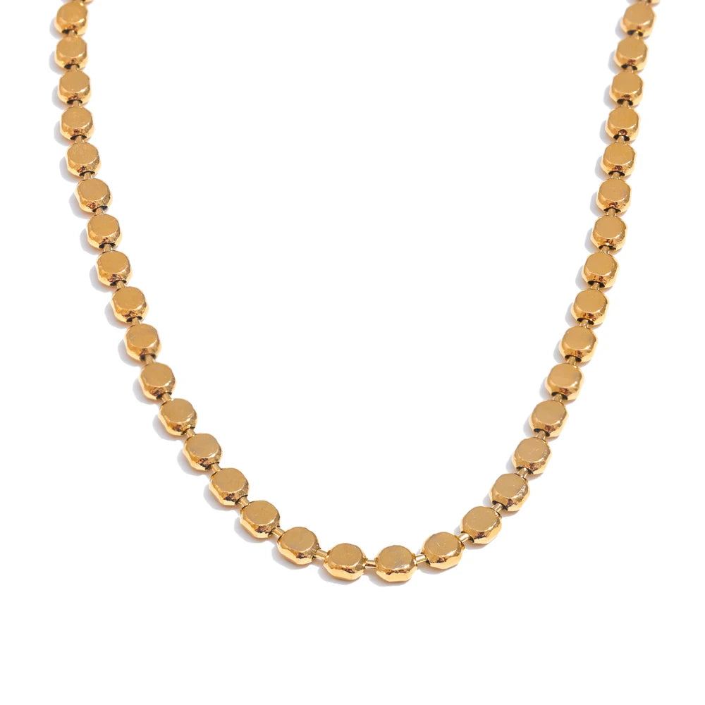 Colar Corrente Quadrada Banhada a Ouro 18K | Zalzani