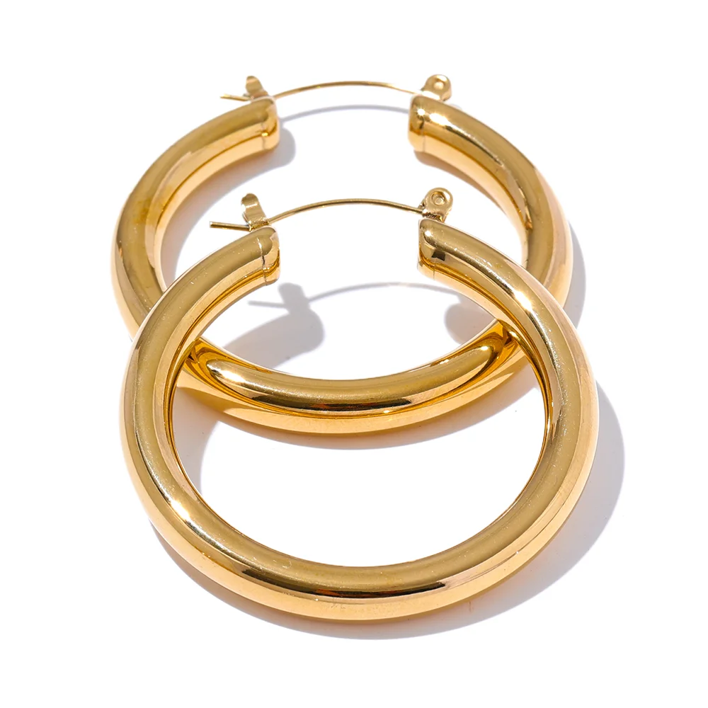 Brincos de Argola Elegantes Banhados a Ouro | Zalzani