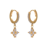 Yhpup delicado zircônia cúbica coração gota de água flor brincos de argola de aço inoxidável premium joias diárias 2025