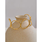 Yhpup ajustável minimalista aço inoxidável oco manguito pulseira distintivo geométrico popular jóias atacado novo