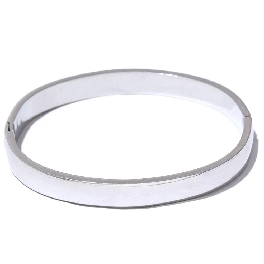 Zalzani: Pulseira Minimalista de Aço Inoxidável 18K