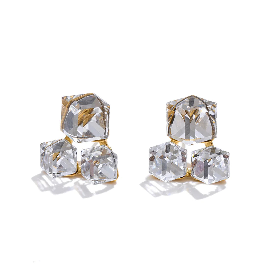 Brinco Cristal Banhado a Ouro | Zalzani