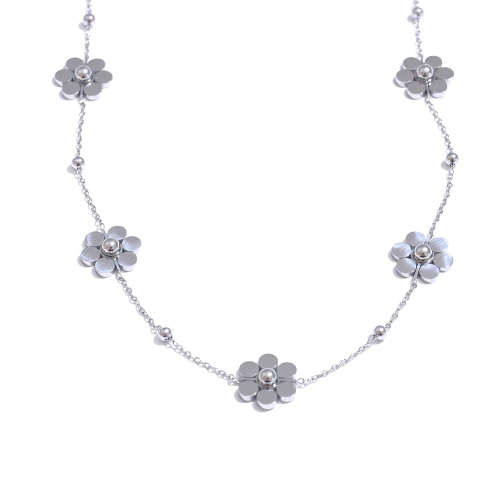 Colar de Flores Douradas Banhado a Ouro | Zalzani