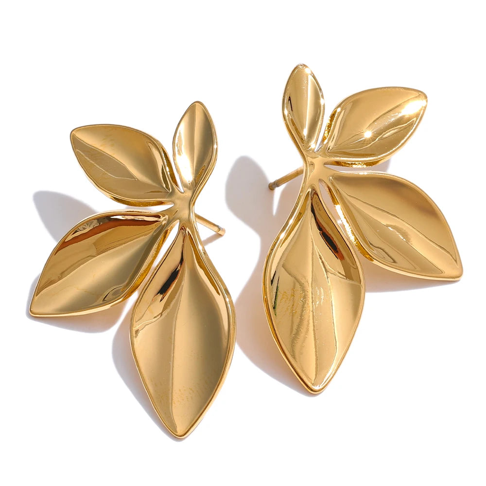 Brincos de Folhas Banhados a Ouro | Zalzani