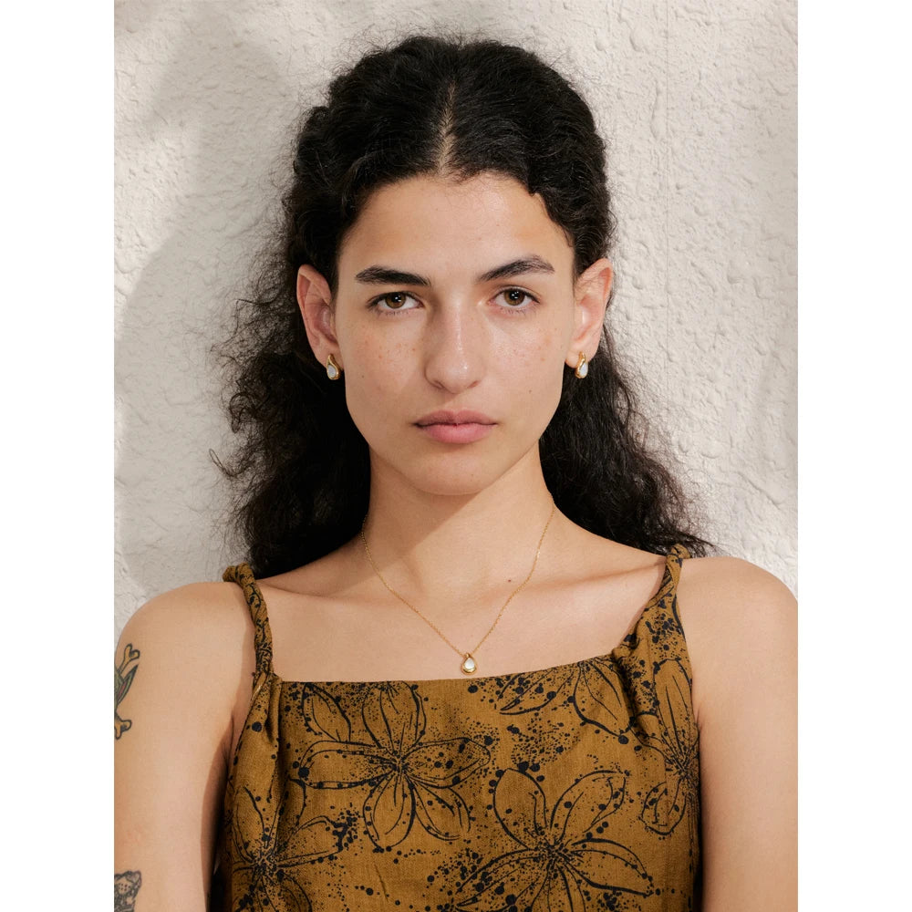 Yhpup 2025 concha gota de água pingente colar brincos chique 18k ouro pvd banhado aço inoxidável popular jóias presente