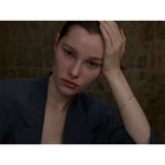 Yhpup delicado zircônia cúbica flor corrente fina pulseira de aço inoxidável à prova de ferrugem escritório senhoras chique jóias novo presente