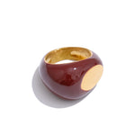 Anel Geométrico Preto Esmalte - Zalzani