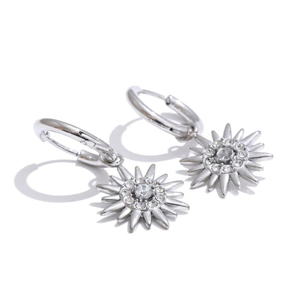 Brincos de Argola Sol com Zircônia Cúbica | Zalzani