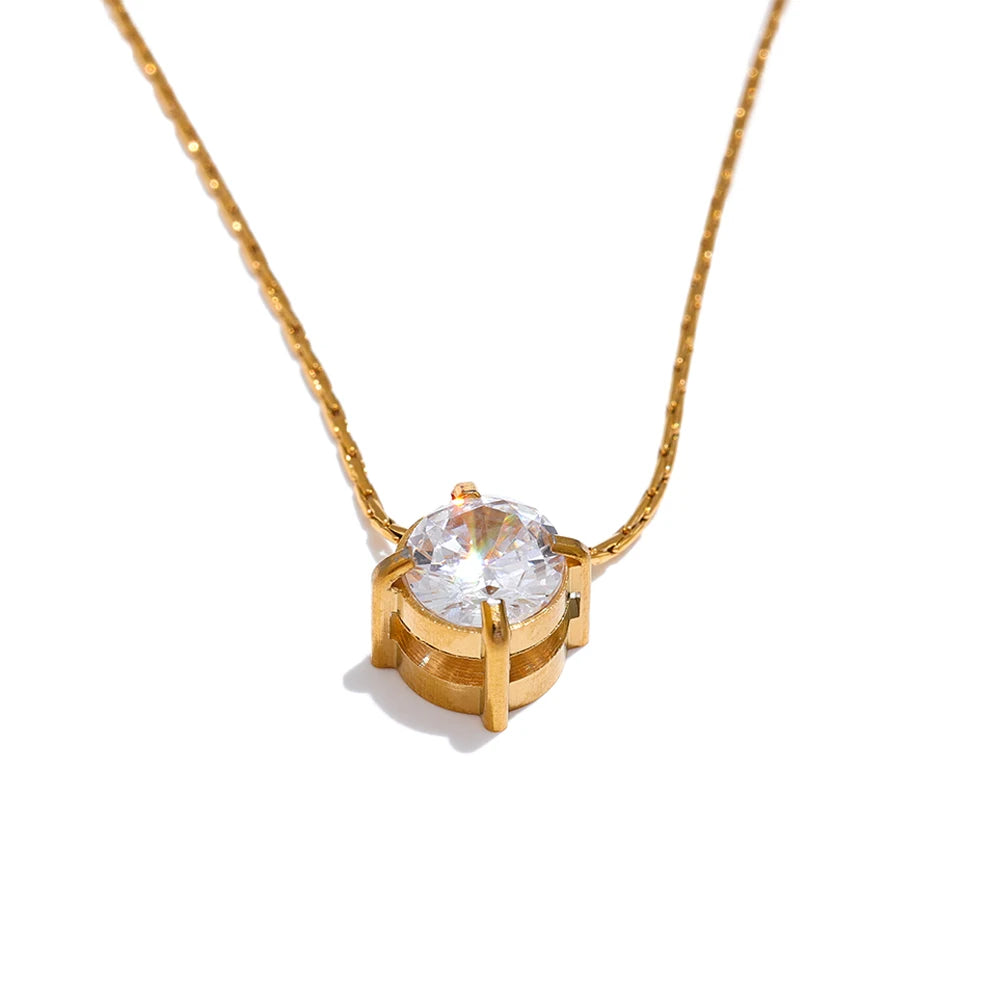 Colar Delicado com Zircônia Cúbica Banhado a Ouro | Zalzani