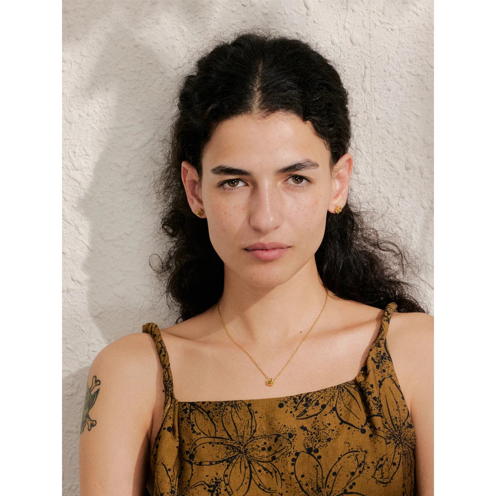 Yhpup chique aço inoxidável rosa flor corrente colar pulseira brincos conjunto ouro & platina pvd à prova dwaterproof água banhado diariamente jóias